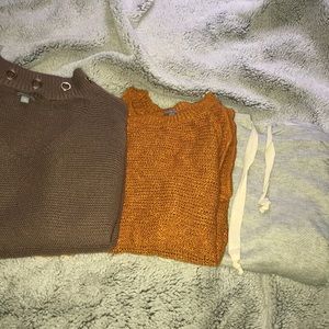 Charlotte Russe Knit Sweaters & Ripped Hoodie